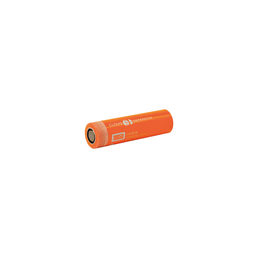 orange 18650 battery close up