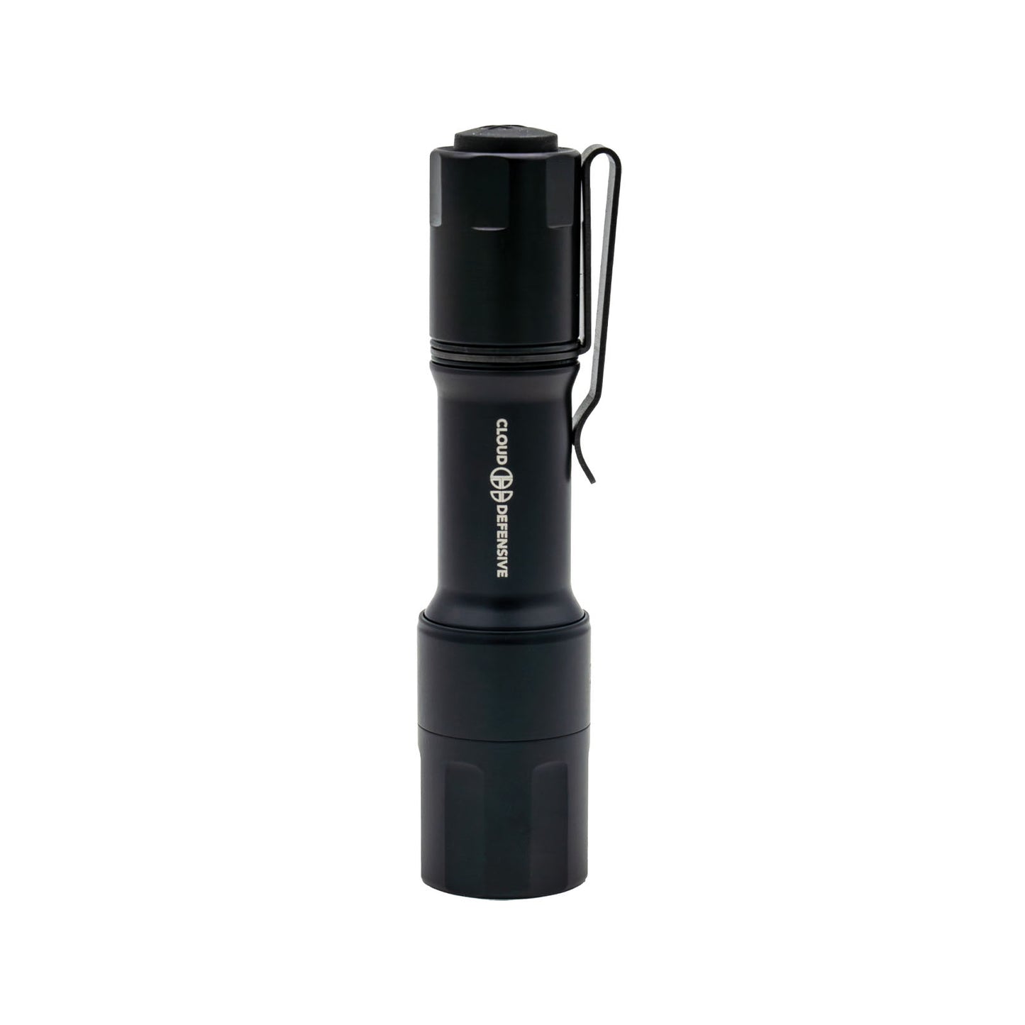 front view of black MCH flashlight