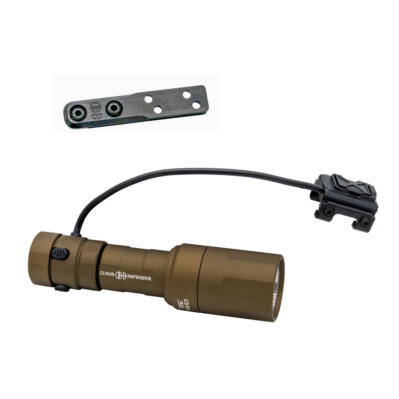 FDE Rein Micro flashlight with mount and switch