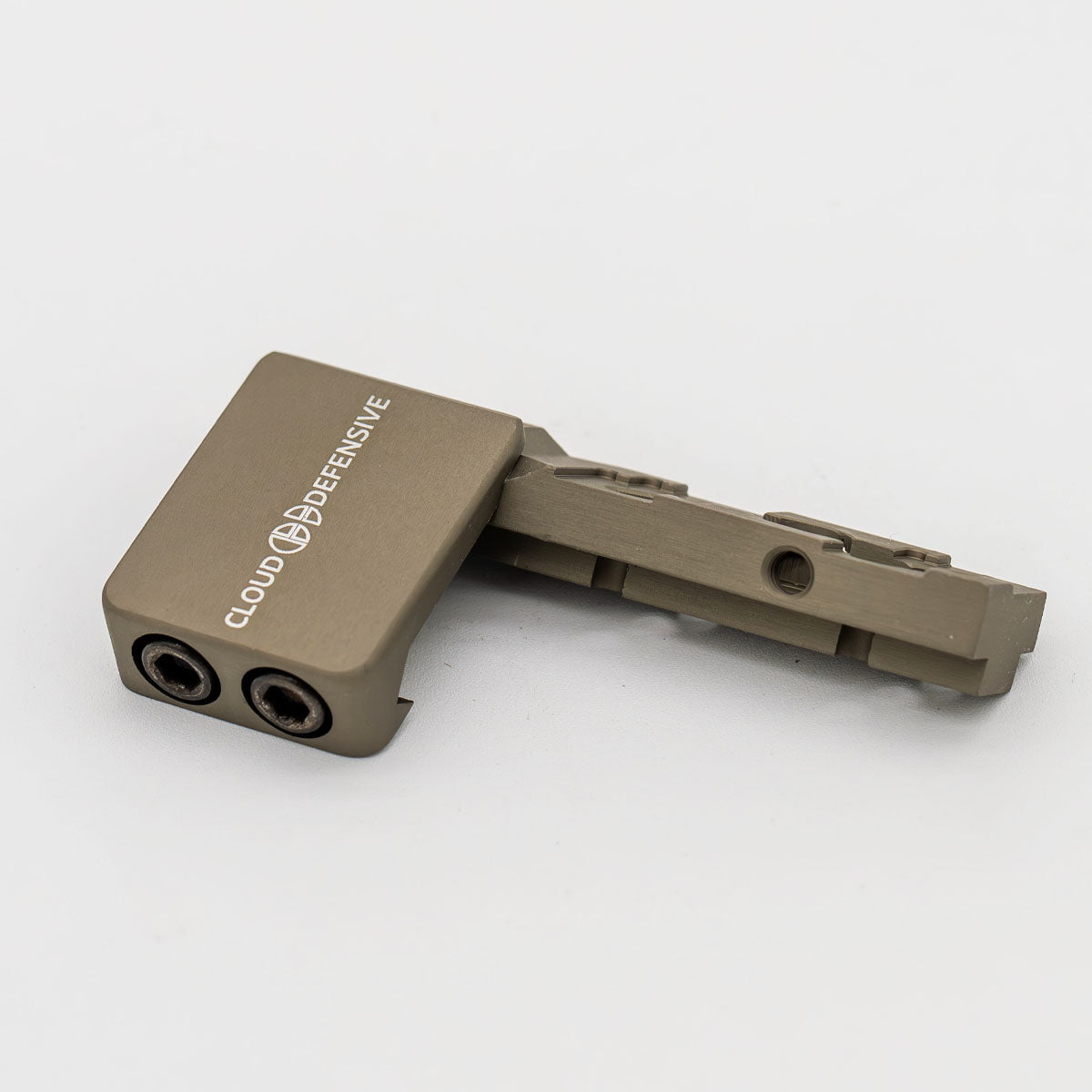 Top view of FDE Torrent picatinny mount and bolts.